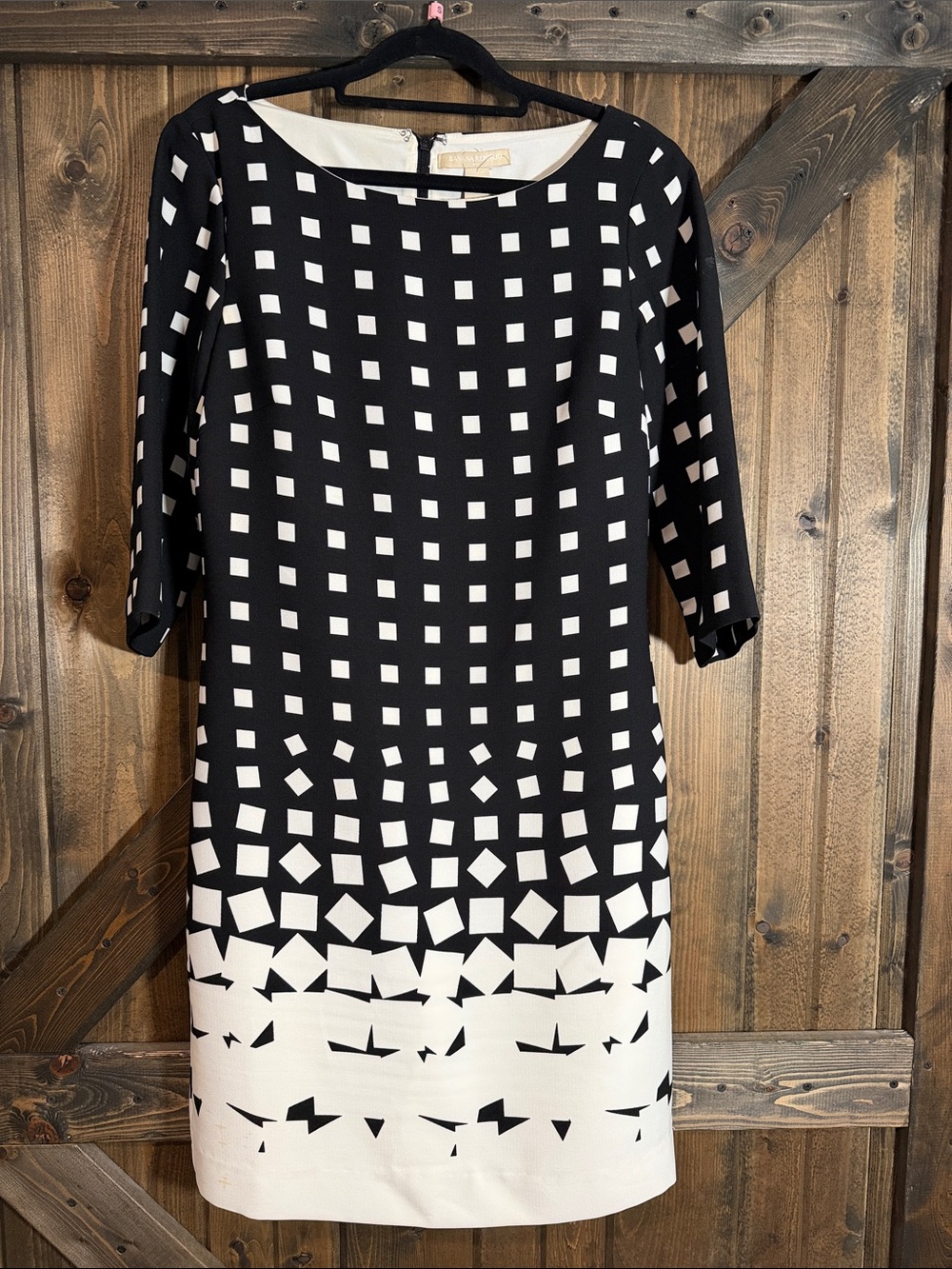 Banana Republic Black and White Geometric Mini Shift Dress